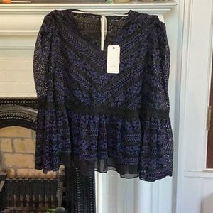 Lumie lace bell sleeve top. NWT. Retail 156